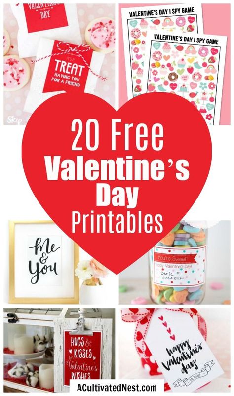 20 Adorable Valentine's Day Free Printables- If you want to decorate your home or decorate a gift for Valentine's Day, this collection of free printables has everything you could need! | Valentine's Day gift tags, Valentine's labels, Galentine's Day, Valentine's tags for kids, #freePrintables #Valentines #ACultivatedNest Free Printable Valentines Tags, Valentines Gift Tags, Free Printable Tags, Valentines Day Wishes, Free Printable Gift Tags, Valentine's Day Printables, Valentine Stickers, Gift Tags Diy, Free Gift Tags