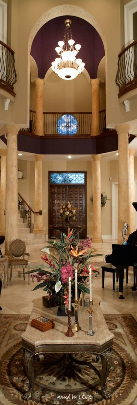 .viazillowcom LUXURY VILLA Interior Remodeling, Mediterranean Living Room, Mediterranean Living, Piano Room, Colonial Revival, Greek Revival, Grand Piano, Ideas Pictures, A Living Room