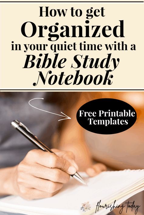 Are you ready to get organized in your quiet time? Grab these free printables today and learn how to create your own Bible Study Notebook! #biblestudy #bible #journaling Quiet Time With God, Spiritual Advice, Christian Growth, Bible Studies For Beginners, Bible Teaching, Scripture Bible, Time With God, Bible Study Printables, Study Notebook