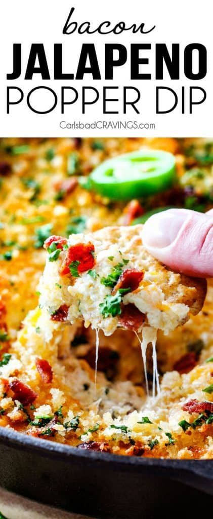 This quick and easy Jalapeno Popper Dip with Bacon tastes like your favorite appetizer in EASY, warm, creamy, cheesy addicting dip form! It is my go-to party appetizer that everyone LOVES!!! Bacon Jalapeno Popper Dip, App Dips, Sweet Appetizers, Jalapeno Popper Dip Recipe, Bacon Jalapeno Poppers, Dip Recipes Appetizers, Jalapeno Dip, Jalapeno Popper Dip, Popper Dip