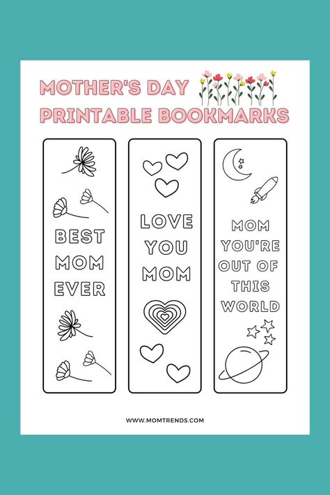 Mother's Day Printable Bookmark Mother Day Bookmark, Mom Bookmark, Mothers Day Book, Creative Mother's Day Gifts, Bookmark Printable, Easter Templates, Book Maker, Personalized Book, Books For Moms