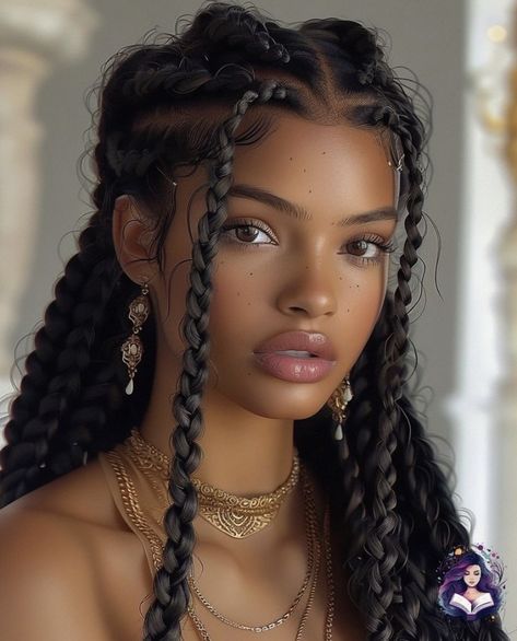 Fantasy Braids Black Hair, Black Fairy Hairstyles, Coco Braids, Fantasy Black Hairstyles, African Queen Hairstyles, Creative Braids For Black Women, Fantasy Hair Styles, Fantasy Braids, Long Hairstyles For Black Women