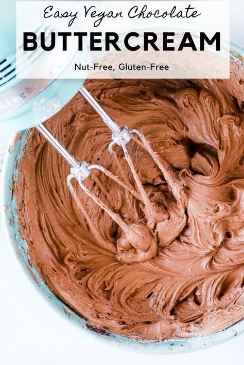 Easy Vegan Chocolate Buttercream Frosting Dairy Free Frosting Recipe Chocolate, Dairy Free Chocolate Buttercream, Dairy Free Chocolate Buttercream Frosting, Vegan Chocolate Buttercream Frosting, Vegan Chocolate Frosting Recipe, Dairy Free Frosting Recipe, Dairy Free Buttercream Frosting, Vegan Chocolate Buttercream, Vegan Frosting Recipe