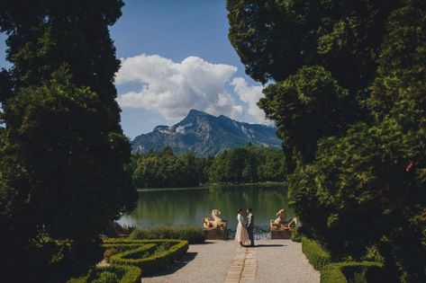 A Salzburg, Austria Castle Wedding -- Wedding Blog - The Overwhelmed Bride Austria Castle, Austria Wedding, Vienna Wedding, Scenic Wedding, Getting Married Abroad, Mountain Wedding Venues, Salzburg Austria, Adventure Photos, Socal Wedding