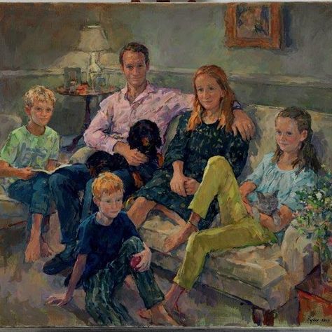 Susan Ryder ‘The De Laszlo Family’ Illustrated Family Portrait, Family Potrait, Family Portrait Painting, Acrylic Art Projects, Family Painting, Royal Society, English Art, Personalized Artwork, Family Art