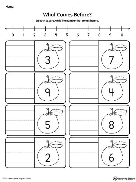 What Number Comes Before Printable Worksheet: 1-9 Worksheet.Practicing number sequence by identifying what number comes before in this preschool printable worksheet. Kids practice writing the number that comes before. Before Number Worksheet, What Comes Before Worksheet, Number 1-20 Worksheets, Numbers 0-20 Worksheets, What Number Comes Next Worksheets, Number Sequence Worksheet Kindergarten, Numbers 1-15 Worksheet, Number Sequence Worksheet, 11-20 Number Worksheets