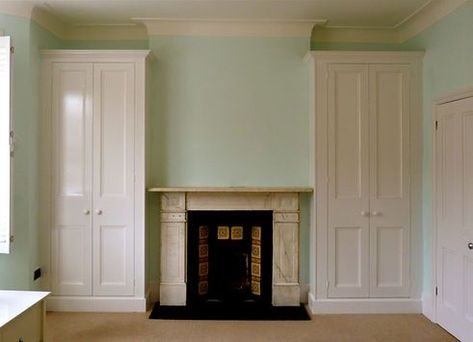 Bedroom Fireplace Wardrobes, Fireplace Wardrobe, Built In Wardrobe Ideas Alcove, Built In Wardrobe Doors, Painted Wardrobes, Bedroom Alcove, Alcove Wardrobe, Alcove Cupboards, Bedroom Closets