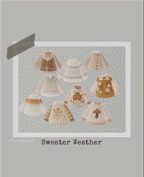 Acnh Snow Design, Animal Crossing Codes Christmas, Acnh Winter Coat, Acnh Fall Outfit Codes, Animal Crossing Winter Outfits, Acnh Winter Clothes, Acnh Winter Codes, Maple Acnh, Acnh Sweater