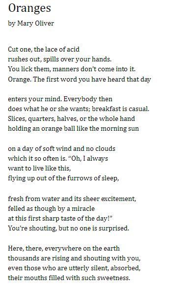 Orange Poem, Orange Bread, Poem A Day, Mary Oliver, Orange You Glad, Love Languages, Love Words, Poetry Quotes, Pretty Words