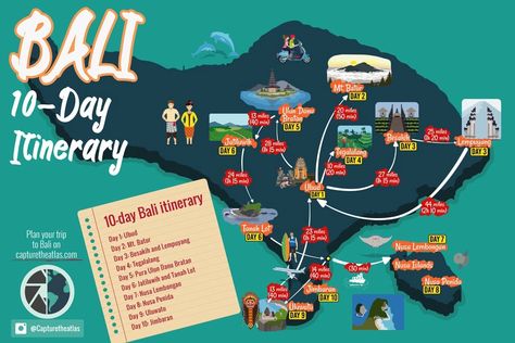 BALI 10-DAY ITINERARY - The perfect plan to spend 10 days in Bali Bali Tourist Attractions Map, North Bali Itinerary, Bali Tourist Map, Bali Travel Itinerary, Bali Map Travel, Bali Itinerary One Week, Bali Places To Visit, Bali Tourist, Bali Map