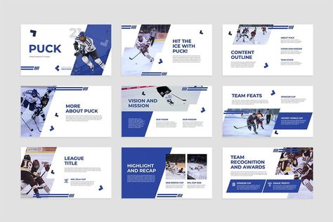 This template is perfect for creating a presentation about ice hockey. It includes slides with information on the history of the sport, the rules of the game, and the different positions played. It also includes slides for displaying statistics and for making comparisons between Hockey World Cup, Ppt Template Design, Brand Assets, Free Library, Business Templates, Keynote Presentation, Templates Free Download, Powerpoint Presentation Templates, Business Template