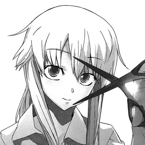 Gasai Yuno, Yuno Gasai, Manga Icon, Anime Character, Anime, White, Black