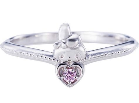 My Melody Ring, Sanrio Rings, Ladies Silver Rings, Quinceanera Jewelry, Hello Kitty Accessories, Dope Jewelry, Accessories Rings, Fancy Jewelry, Jewelry Inspo