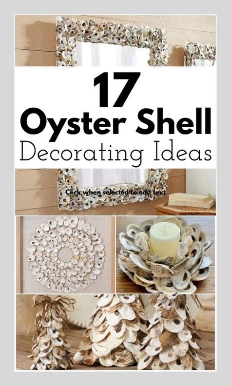 Those rustic looking oyster shells make for some great home decor! Plus, these oyster shells can be "harvested" at restaurants, in case you want to use some of these oyster shell decorating ideas as inspiration for a DIY project -and some of the featured ideas are, in fact, DIY ideas. But there are many stunning oyster shell decorations that you can purchase. All featured on completely-coastal.com . Oyster Shell Projects, Diy Sea Decorations, Oyster Shell Ornaments Diy, Oyster Shell Crafts Diy How To Make, Diy Oyster Shell Crafts, Shell Hanging Decor, Painting Oyster Shells Diy, Shell Decorating Ideas, Oyster Shell Wreath