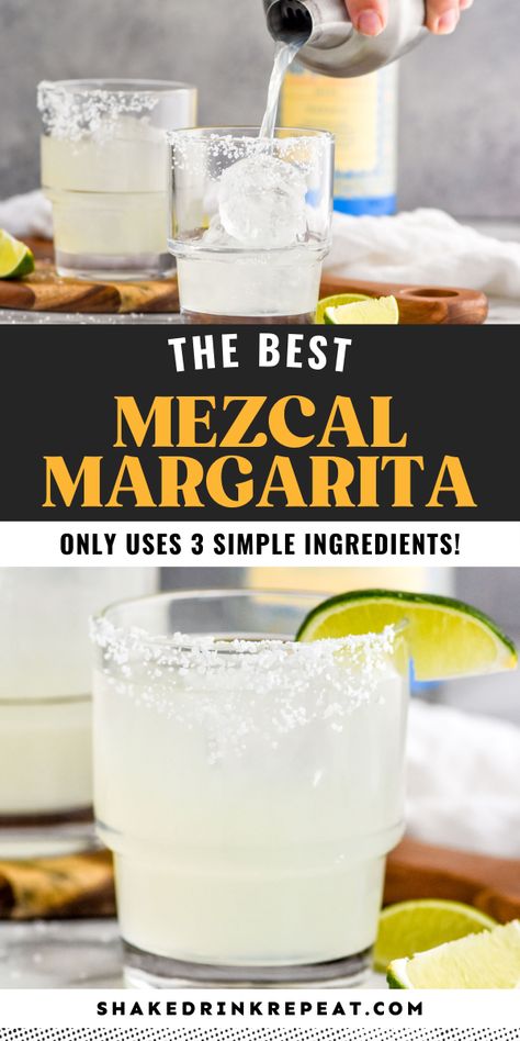 Smokey Margarita Recipe, Pitcher Margarita Recipe, Mezcal Margarita, Easy Margarita, Mezcal Cocktails, Classic Margarita, Easy Comfort Food, Cocktail Drinks Recipes, Margarita Recipe