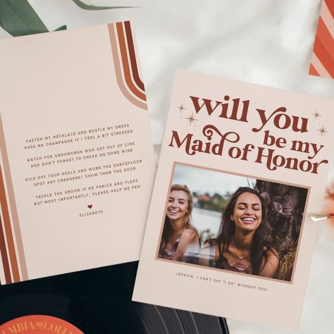 Will you be my Bridesmaid/Maid of Honor Proposal Announcement Proposal Announcement, Minimal Typography, Maid Of Honor Proposal, Flower Girl Wedding, Matron Of Honor, Be My Bridesmaid Cards, Bridesmaid Cards, Will You Be My Bridesmaid, Kids Nursery Decor