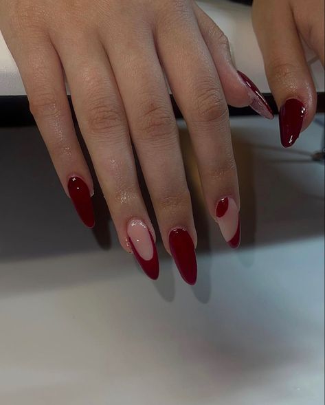 Cute burgundy acrylic nails Acrylic Nails Almond Burgundy, Burgundy Abstract Nails, Almond Burgundy Nails, Burgundy Nails Almond, Almond Nails Burgundy, Red Burgundy Nails, Burgundy Nails Acrylic, Almond Nails Christmas, Nails Concert