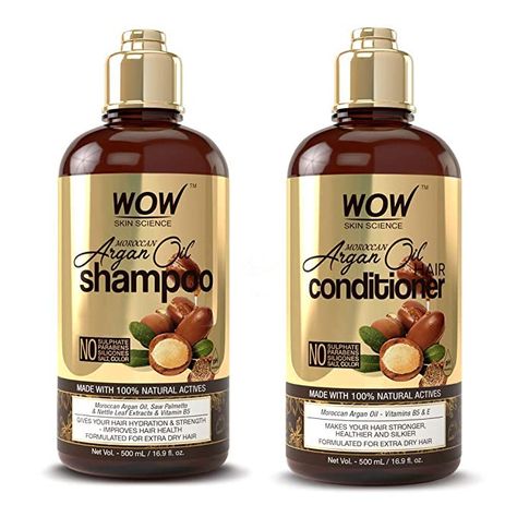 Amazon.com : WOW Moroccan Argan Oil Shampoo and Conditioner Set, Increase Moisturization, Hydration For Dry, Damaged Hair Repair, No SLS, Parabens or Sulfates, All Hair Types For Men and Women, 16.9 Fl Oz Each : Beauty Moroccan Oil Shampoo, Wow Skin Science, Ogx Hair Products, Argan Oil Conditioner, Moisturize Dry Hair, Coconut Milk Shampoo, Argan Oil Shampoo, Shampoo And Conditioner Set, Skin Science