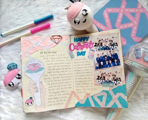 Seventeen Journal Ideas, Seventeen Journal, Kpop Journal Ideas, Pc Ideas, Seventeenth Birthday, Day Journal, Kpop Journal, Journal Spreads, Bullet Journal Ideas Pages