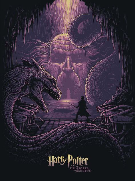 Harry Potter and the Chamber of Secrets by Dan Mumford - Home of the Alternative Movie Poster -AMP- Basilisk Harry Potter, Dan Mumford, Film Harry Potter, Citate Harry Potter, Harry Potter Poster, Harry Potter Illustrations, Buku Harry Potter, The Goblet Of Fire, Images Harry Potter