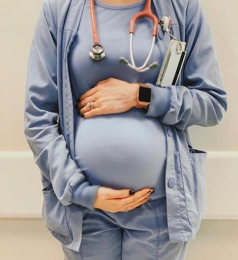 Pregnant Doctor Aesthetic, Pregnant In Scrubs, Pregnant Nurse Aesthetic, Baby Nurse Aesthetic, Obgyn Aesthetic, Pregnant Doctor, Unique Maternity Photos, Baby Baker, Chestnut Springs