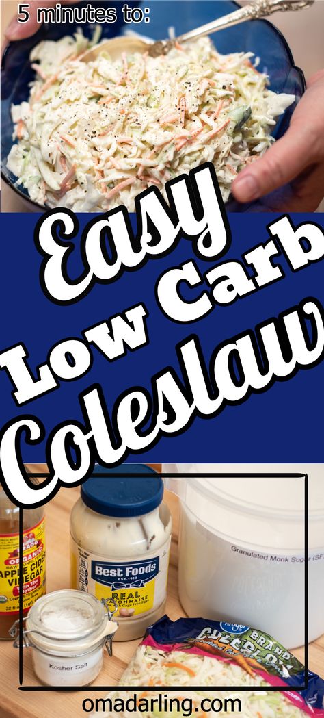 Low Carb Meals Easy Dinners, Low Carb Side Dish Recipes, Low Carb Coleslaw, Low Carb Side Dish, Low Carb Side, Low Carb Meals, Coleslaw Dressing, Creamy Coleslaw, Baking Soda Beauty Uses