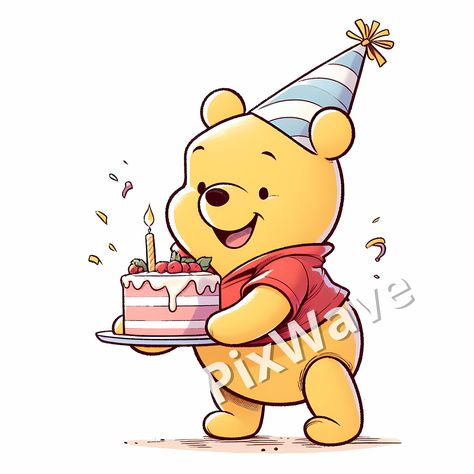 Embark on a whimsical journey with our festive illustrations featuring the beloved character Birthday Winnie the Pooh. Ideal for prints, t-shirts, posters, and various artworks, these images capture the essence of joy in a unique and delightful manner, infusing each scene with a sense of celebratory happiness. With his classic red shirt and a big, delicious cake in his hands, Birthday Winnie the Pooh brings a distinctive touch to any celebration, making every moment more memorable and enchanting Birthday Cute Illustration, Happy Birthday Winnie The Pooh, Winnie The Pooh Birthday Drawing, Pooh Bear Happy Birthday, Winnie The Pooh Happy Birthday, Baby Birthday Month, Winnie The Pooh With Balloon, Pooh Holding Balloon, Birthday Winnie The Pooh