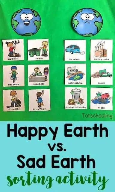 Earth Day Sorting Activity, Earth Day Circle Time Activities, Earth Activity For Preschool, Earth Day Social Emotional Activities, Earth Day Circle Time Preschool, Pre K Earth Day Activities, Toddler Earth Day Activities, Earth Day For Toddlers, Art For Pre K