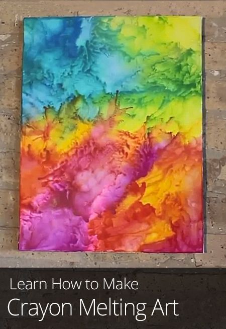 Learn how to make a crayon melting masterpiece in minutes with this easy #DIY project! Crayon Melting Art, Art Diy Ideas, Melting Art, Crayon Melting, Crayon Canvas, Crayon Art Diy, Making Crayons, Melted Crayon Art, Crayon Crafts