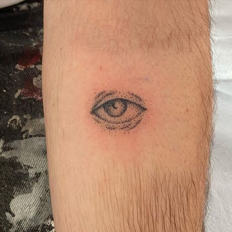 Stick And Poke Tattoo On Skin, Eye Stick And Poke Tattoo, Poke N Stick Tattoo Ideas, Cool Stick N Poke, Stick And Poke Eye Tattoo, Good Stick And Poke Tattoos, Eye Stick And Poke, Stick And Poke Hand Tattoos, Little Stick And Poke Tattoos