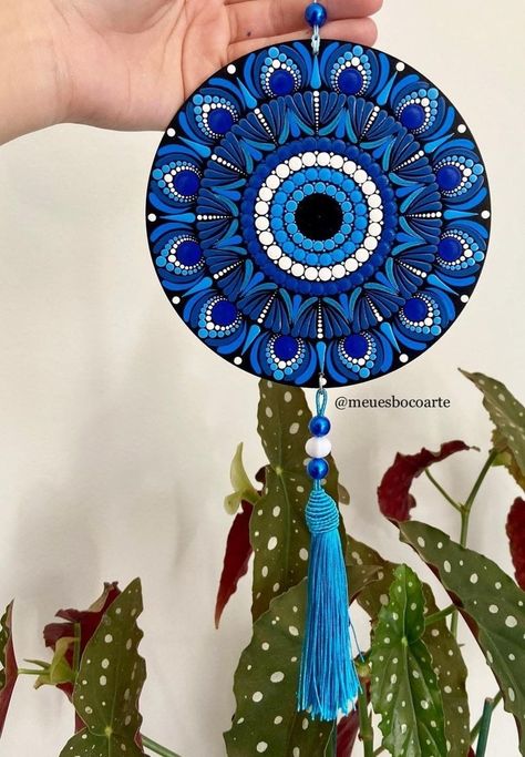 Evil Eye Dot Mandala Art, Evil Eye Dot Mandala, Evil Eye Mandala Art, Painted Mirror Art, Evil Eye Art, Wall Art Diy Paint, Mandala Art Therapy, Mandala Design Pattern, Mandala Art Lesson