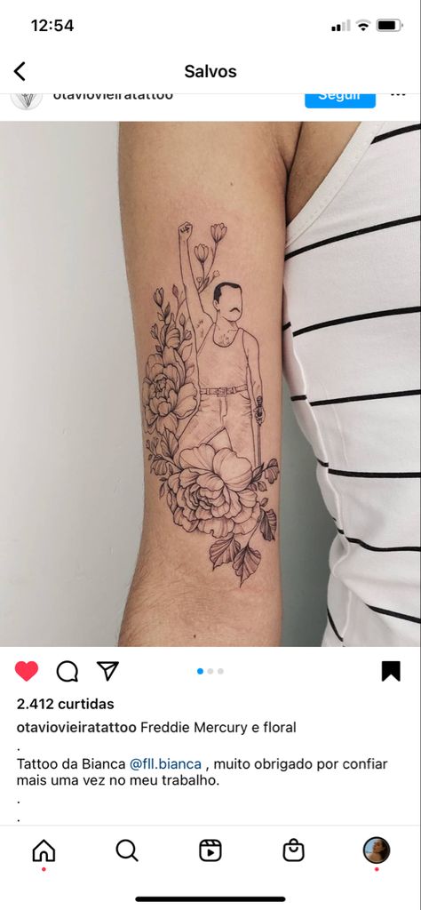 Freddie Mercury Tattoo, Icon Tattoo, Mama Tattoo, Virgo Tattoo, Queen Tattoo, Tattoo Fails, Cute Tattoos For Women, Music Tattoo, Band Tattoo