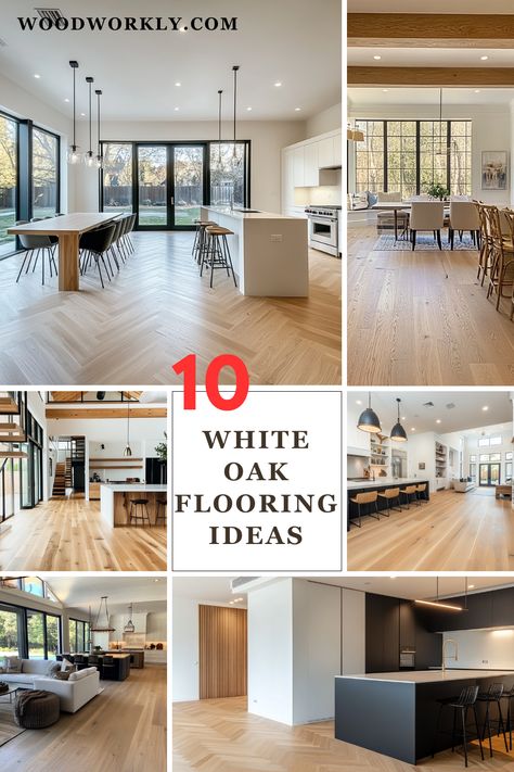 Looking to elevate your space with white oak flooring? Discover stunning design ideas that bring warmth and sophistication to any room. Click for inspiration! #WhiteOakFlooring #HomeDecor #InteriorDesign #WoodFlooring #DIYProjects Medium Wood Floors Kitchen, Cottage Core Color Scheme, Blonde Floors Living Rooms, White Oak Floors Kitchen, White Oak Floors Living Room, White Oak Vinyl Plank Flooring, Oak Flooring Ideas, Oak Hardwood Floors Colors, Color Scheme Neutral