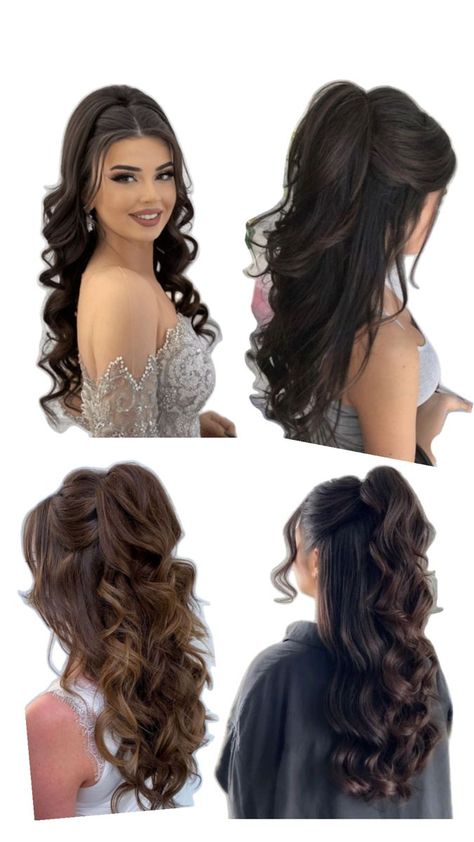 Different Types Of Goth, Casual Hairstyles For Long Hair, Crown Updo, Types Of Goth, Summer Bridesmaids, Hairstyles With Crown, Hairstyle Examples, Formal Hairstyles For Long Hair, Quince Hairstyles With Crown