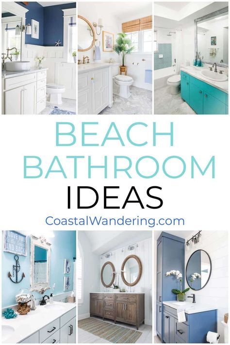 Seaside Bathroom Ideas, Beach Bathroom Decor Ideas, Beach Bathroom Ideas, Beachy Bathrooms, Bathroom Beach Theme, Seaside Bathroom, Coastal Bathroom Design, Coastal Bathroom Decor, Beachy Bathroom