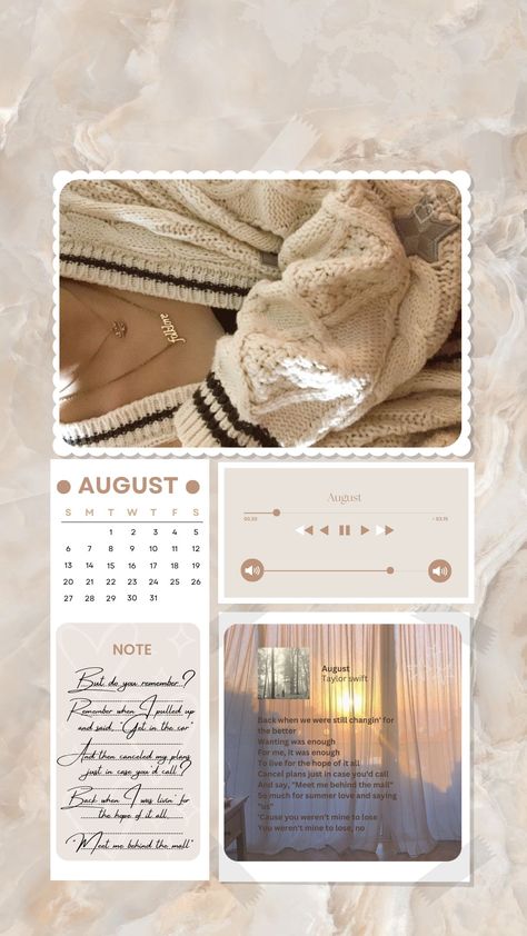 #august #taylorswift #beigewallpaper #aesthetic #folklorewallpaper #songlyrics August Month Aesthetic, August Aesthetic Month, August Aesthetic Wallpaper, August Wallpaper Aesthetic, August Vibes, August Aesthetic, August Wallpaper, Beige Wallpaper, Iphone Layout