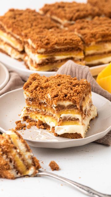 Mango Graham Float, Mango Graham Cake, Catherine Zhang, Biscoff Cookie Recipe, Graham Dessert, Mango Graham, Graham Cake, Lotus Cookies, Mango Float