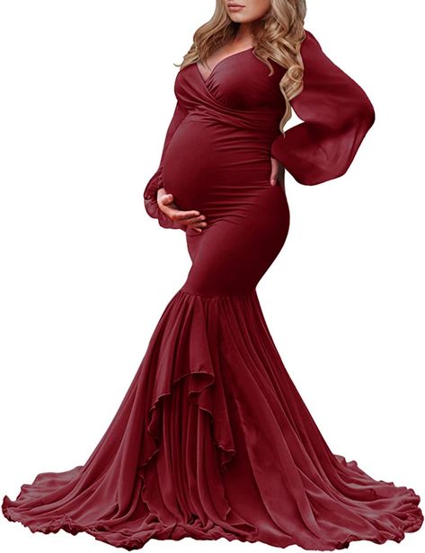 Mermaid Maternity Dress, Elegant Maternity Dresses, Dress For Photoshoot, Dress For Pregnant Women, Maternity Dresses For Baby Shower, Long Sleeve Maternity Dress, Pregnant Model, Maternity Gown, Maternity Dresses For Photoshoot