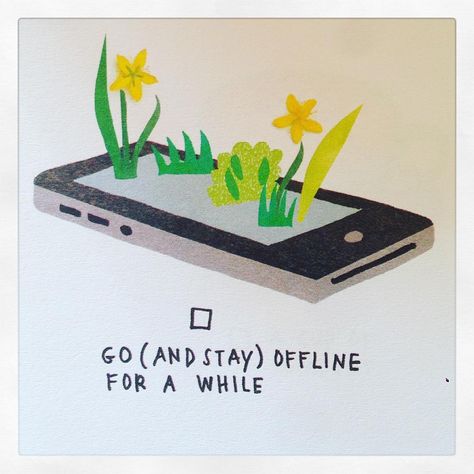 Offline for a while... Illustration @deborahvanderschaaf #flowmagazine Offline For A While, Going Offline, Turn Off Your Phone, Snail Mail Ideas, Flow Magazine, Hidden Art, Summer Board, Mail Ideas, Aerie Offline