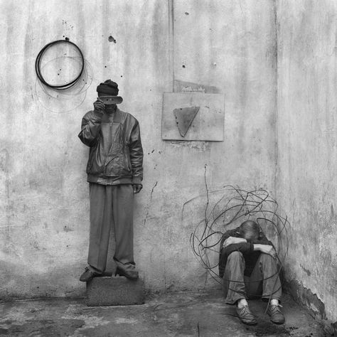 “That’s what my photography has been about all these years: defining Roger, and Roger’s relationship to the world, and the world’s relationship to Roger, and Roger’s relationship to deeper philosophical issues of the human condition,” he said. Roger Ballen, Photographer Roger Ballen Photographs, Roger Ballen, Narrative Photography, Art Alevel, Photography Themes, Figure Photography, Surrealism Photography, Human Poses Reference, Human Condition