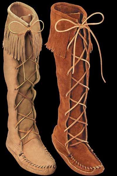 knee-high soft sole moccasin boot Knee High Moccasins, Tanning Hides, American Indian Clothing, Native American Moccasins, Native American Clothing, Boho Boots, Boho Cowgirl, Moccasins Mens, Moccasin Boots