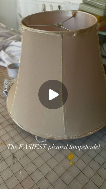 Fabric Over Lamp Shade, Faux Pleated Lamp Shade, Pleated Fabric Lampshade, How To Cover A Lampshade With Fabric, Cozy Colorful Cottage, Diy Fabric Lampshade, Covered Lampshades, Diy Pleated Lampshade, Pleated Lamp Shades