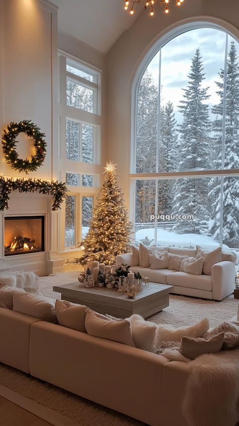 25 Snowy Christmas Vacation Destinations to Consider Modern Winter House, Winter House Interior, White Christmas Aesthetic, Winter House Decor, Christmas Vacation Destinations, White Christmas Decor Ideas, Xmas House, Dream Christmas, Snow Theme