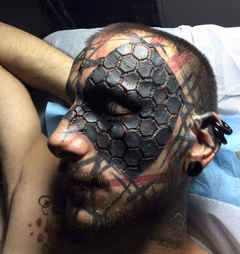 Scars At Their Finest… Extreme Examples Scarification - CVLT Nation Body Modification Piercings, Judging People, Not Aesthetic, Epic Tattoo, Art Body, Artist Collective, Body Modification, Face Tattoos, Face Tattoo