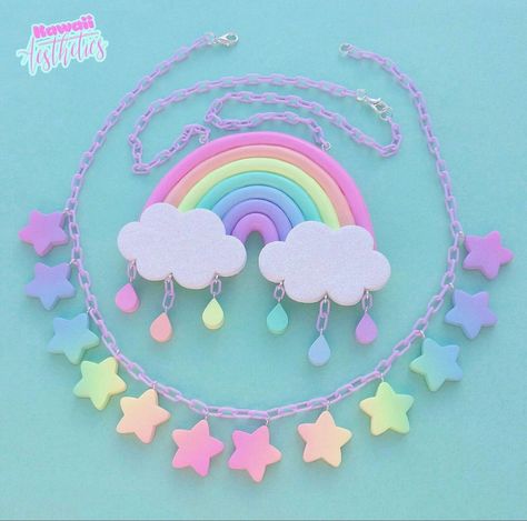 Glittery Clouds, Glitter Clouds, Kawaii Home Decor, Glittery Jewelry, Kawaii Polymer Clay, Kawaii Home, Emo Accessories, Harajuku Aesthetic, Iridescent White