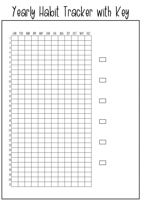 Free printable yearly habit tracker. You can track one habit all year long with this bullet journal habit tracker printable. #habittracker #bujo #bulletjournal #plannerprintables Habit Tracker Free Printable, Tracker Free Printable, Yearly Habit Tracker, Bullet Journal Yearly, Study Tracker, Blow Dry Short Hair, Habit Building, Year In Pixels, Habit Tracker Bullet Journal