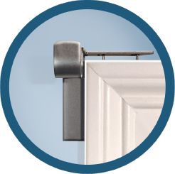 The QUICKEST and EASIEST solution to hanging your curtain rods! No Screws, No Nails, NO Damage! Just Tap it in! Small Curtain Rods, Hanging Curtain Rods, Diy Curtain Rods, Curtain Hangers, Window Rods, Curtain Brackets, Diy Hanging Shelves, Curtain Rod Holders, Curtain Rod Brackets