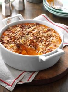 Mom's Sweet Potato Bake Recipe from Taste of Home Sweet Potato Bake Recipe, Baked Sweet Potato Casserole, Potato Bake Recipe, Sweet Potato Bake, Sweet Potato Recipes Baked, Potato Bake, Baked Sweet Potato, Sweet Potato Casserole, Potato Casserole