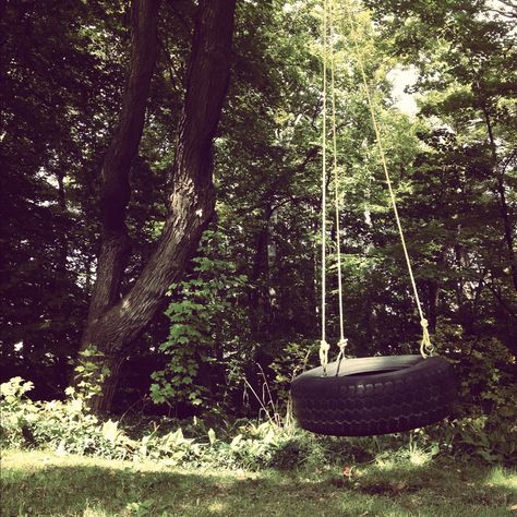 Tire swings<3 jk I live here! Hangout Spot Aesthetic, Woods Hangout Spot, Swing Aesthetic, Booktok Romance, Tire Swings, Hangout Spot, Ugly Cry, Tire Swing, Nostalgia Aesthetic