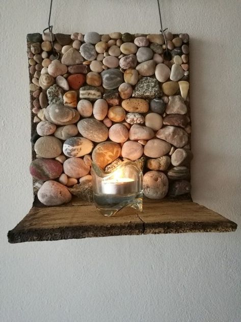 Natural Stone Home Decor, Agate Rocks Decor, Rock Crafts Diy, Beach Crafts Diy, Ideas Decoracion, Diy Wall Art Decor, Rock Decor, House Plants Decor, Diy Garden Projects